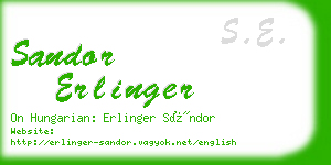 sandor erlinger business card